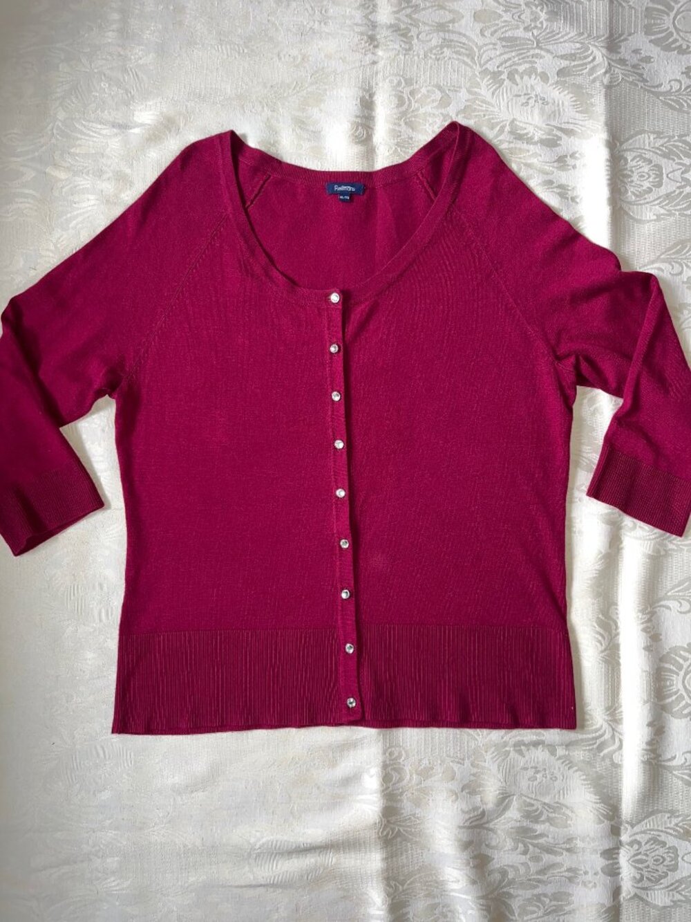 Reitmans Magenta Berry Pink Button Down Cardigan Sweater XL